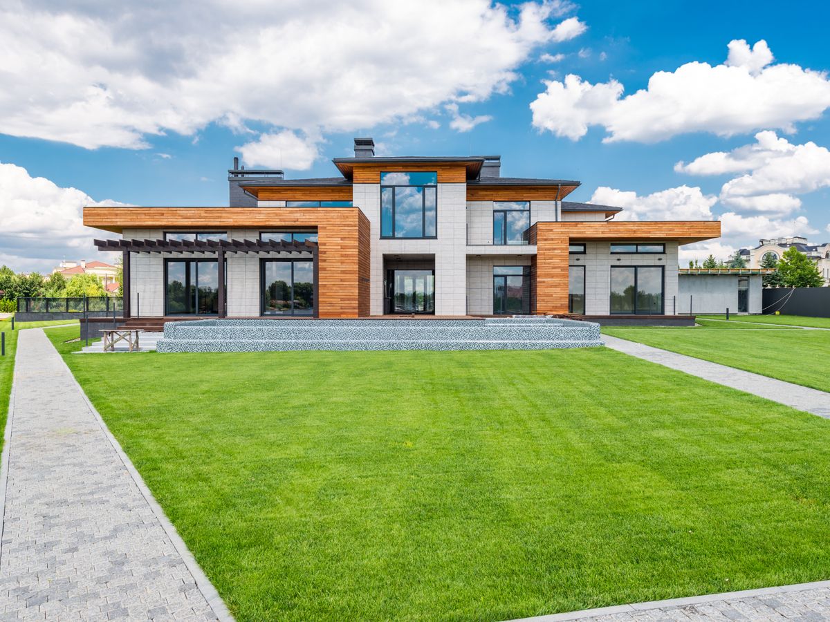 Modern home with large replacement windows